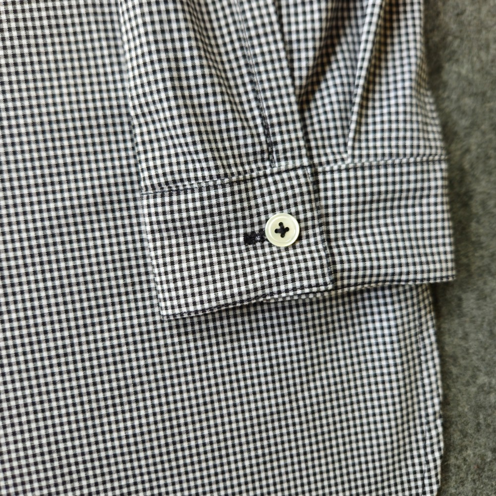 J. Jill Micro Gingham Black/White Tunic Button Front Size M Lagenlook Office EUC - Picture 8 of 11